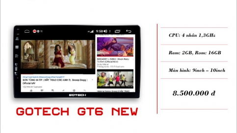 Màn hình DVD Android Gotech GT6 New thông minh, chính hãng 100%, dùng thử 30 ngày miễn phí